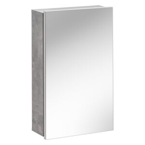 Závěsná skříňka se zrcadlem - ATELIER 842, šířka 40 cm, beton/lesklá bílá