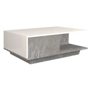 Konferenční stolek Denver beton/bílá lesklá