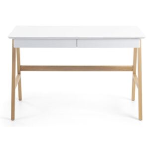 Pracovní stůl s bílou deskou La Forma Ingo, 120 x 60 cm
