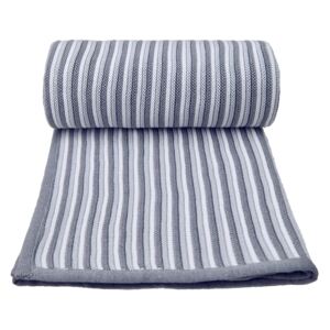 Dětská pletená deka spring, WHITE-GREY / BÍLO-ŠEDÁ