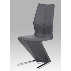 Jídelní židle očalouněná hladkou ekokůží v šedé barvě HC-788 GREY