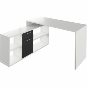 Tempo Kondela PC stůl, bílá / černá, NOE NEW