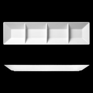 Podnos čtyřhranný dělený, souprava ACTUAL, rozměr: 47,2x12,4 cmvýška: 3,7 cm, výrobce Suisse Langenthal