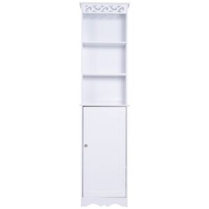 Goleto Koupelnová úzká skříňka 40 x 23 x 160 cm | bílá