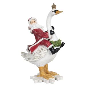 Vánoční dekorace Santa na labuti - 25*16*39 cm