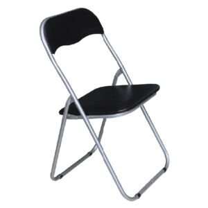 Skládací židle LINDA PVC černé (podnož šedá)