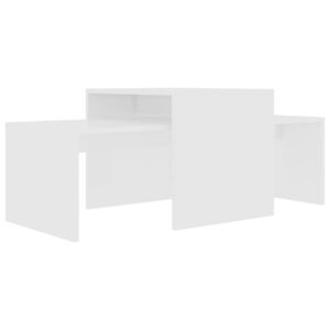 Konferenční stolky Maevas - bílé vysoký lesk | 100x48x40 cm