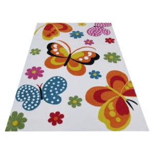 Dětský kusový koberec Mondo 14 Motýli krémový Rozměr: 120x170 cm