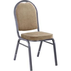 Tempo Kondela Židle, stohovatelná, látka béžová / rám šedý, JEFF 2 NEW
