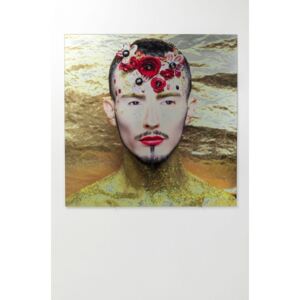 KARE DESIGN Skleněný obraz Metallic Flower Man 120x120cm