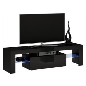 EmaHome Televizní stolek s úložným prostorem DEKO 140 - černý lesk