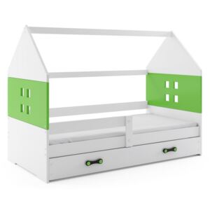 Dětská postel MIDO 1 color + matrace + rošt ZDARMA, 80x160, bílá, zelená