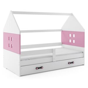 Dětská postel MIDO 1 color + matrace + rošt ZDARMA, 80x160, bílá, růžová