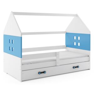 Dětská postel MIDO 1 color + matrace + rošt ZDARMA, 80x160, bílá, modrá