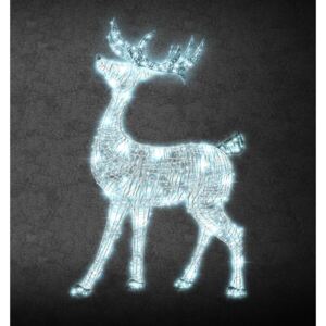 DecoLED LED světelný jelen, 150 cm, 161 ledově bílých diod s Flash efektem