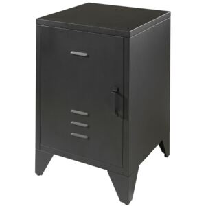 Černý kovový noční stolek Vipack Bronxx 40 x 40 cm