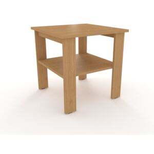 Moderní odkládací stolek čtverec 55 x 55 cm rovné nohy Olše světlá