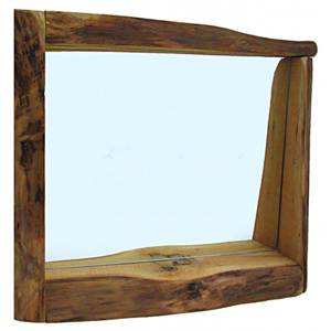 Extra masivní dřevěné zrcadlo z ořechu v selském stylu