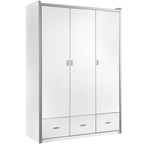 Bílá dřevěná šatní skříň Vipack Bonny 202 x 140 cm