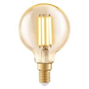 LED filamentová vintage žárovka, E14, G60, 4W, teplá bílá