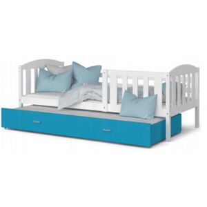 DOBRESNY Dětská postel KUBU P2 color 190x80 Barva konstrukce: Šedá, Barva ostatních dílů: Bílá