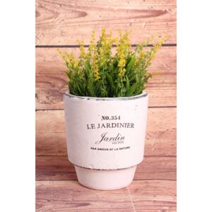 Keramický květináč "Le Jardinier" (v. 16 cm, p. 12 cm) - bílý venkovský stylu