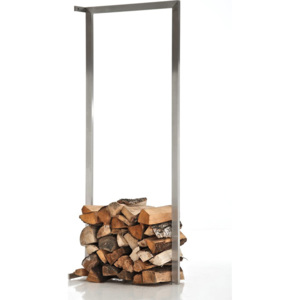 BHM Germany Stojan na palivové dřevo nástěnný, 60x100 cm, nerez, minimalistický stojan Barva: nerez