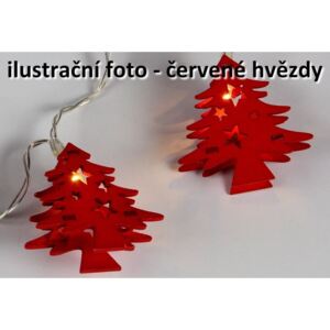 HOLZ Vánoční dekorativní řetěz - červené hvězdy, 10 LED - D59047