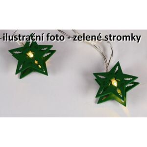 HOLZ Vánoční dekorativní řetěz - zelené stromky, 10 LED - D59049