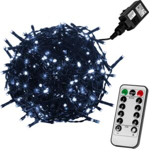 Vánoční osvětlení 5 m, 50 LED, stud.bílé, zel.kabel, ovladač - VOLTRONIC® M59756
