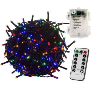 VOLTRONIC Vánoční řetěz - 10 m, 100 LED, barevný + ovladač - VOLTRONIC® M67407