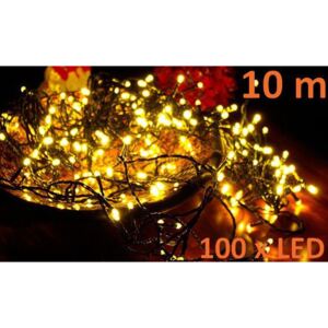 Vánoční LED řetěz - 10 m, 100 LED, teple bílý - OEM D00876