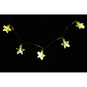 Vánoční světelný řetěz - hvězdy, teple bílý - OEM D02207