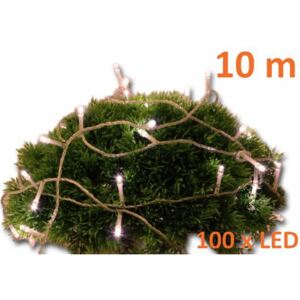 Vánoční LED řetěz - 10 m, 100 diod, teple bílý - OEM D02140