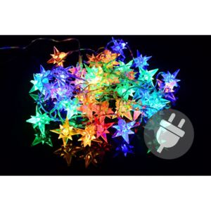 Vánoční LED osvětlení - barevné hvězdy, 40 LED - OEM D33456