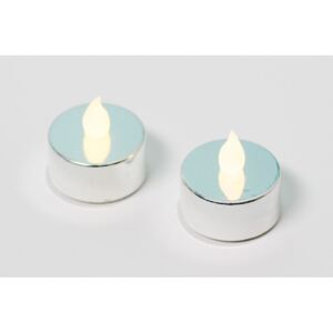 Dekorativní sada - 2 čajové svíčky, stříbrné - Nexos Trading GmbH & Co. KG D42987