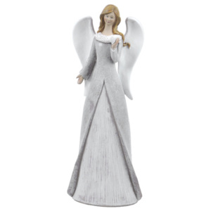 Anděl se srdíčkem 20,5 cm (Roztomilý andílek držící srdíčko. Krásná dekorace nebo dárek.)