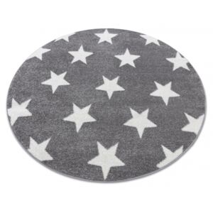 Kulatý koberec SKETCH - FA68 Hvězdy šedý bílý Rozměr: průměr 100 cm