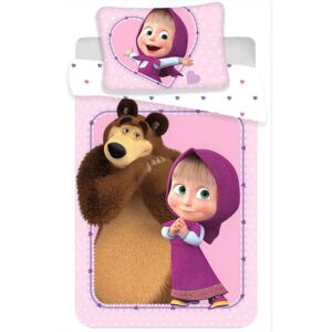 Jerry fabrics Disney povlečení do postýlky Máša a Medvěd baby 100x135 + 40x60 cm