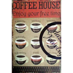 Cedule Coffee House 40cm x 30cm Plechová cedule