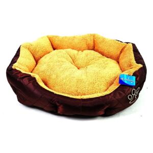 Béžovohnědý pelíšek pro psa - 45x40 cm (Nesmírně měkký a pohodlný pelíšek v zemitých barvách, který udělá radost každému psovi. Nabízí pohodlí, kvalitu i snadnou údržbu. Jednoduše vše, co očekáváte a potřebujete.)