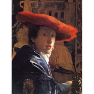 Obraz, Reprodukce - Girl with a Red Hat, c.1665, Jan (1632-75) Vermeer