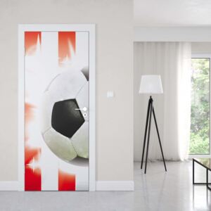 GLIX Fototapeta na dveře - Football Red And White Stripes | 91x211 cm
