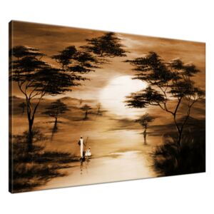 Ručně malovaný obraz Africký západ slunce 120x80cm RM1516A_1B
