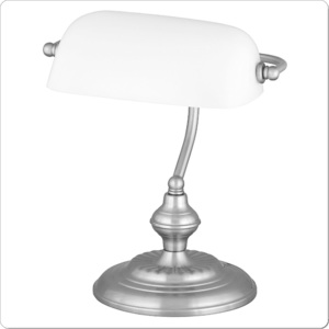 Retro kovová kancelářská stolní bankéřská lampa lampička PLT1017 bílá