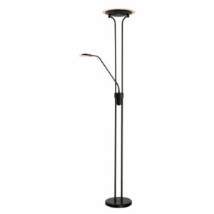 LUCIDE CHAMPION-LED Floor Lamp 20W+4W H180cm Black, stojací lampa