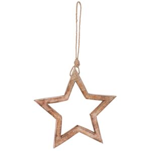 Závěsná dřevěná dekorační hvězda - 27*2*27 cm