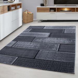 Ayyildiz Kusový koberec moderní Plus 8007 černý geometrický 080x150 cm