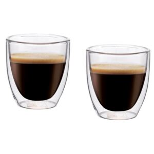 Dvoustěnný skleněný šálek na Espresso 80 ml 2ks - Pavina