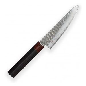 Santoku 135mm-Suncraft Wood-Damascus-malý kuchyňský nůž-Tsuchime- VG10–33 vrstev